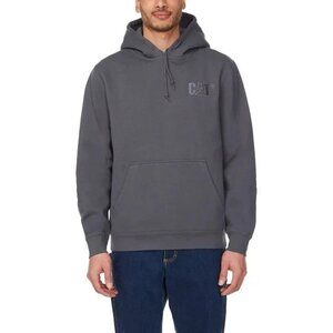NEW CAT Men's L Grey Embroidered Logo Hoodie S3 cord system Pullover